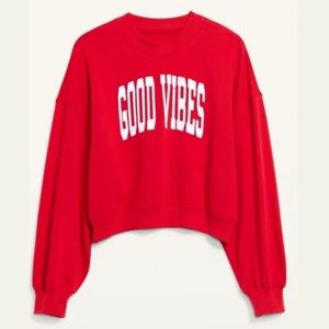Old Navy Good Vibes Red Sweatshirt